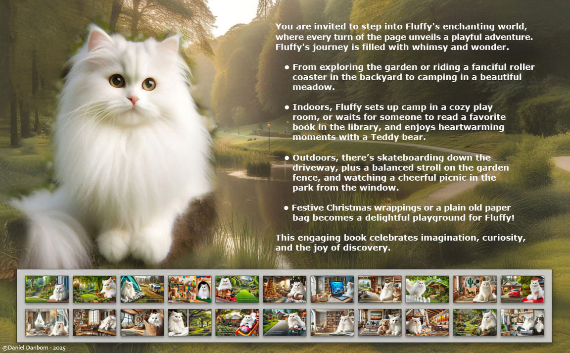 Fluffy image, film strip of images from book